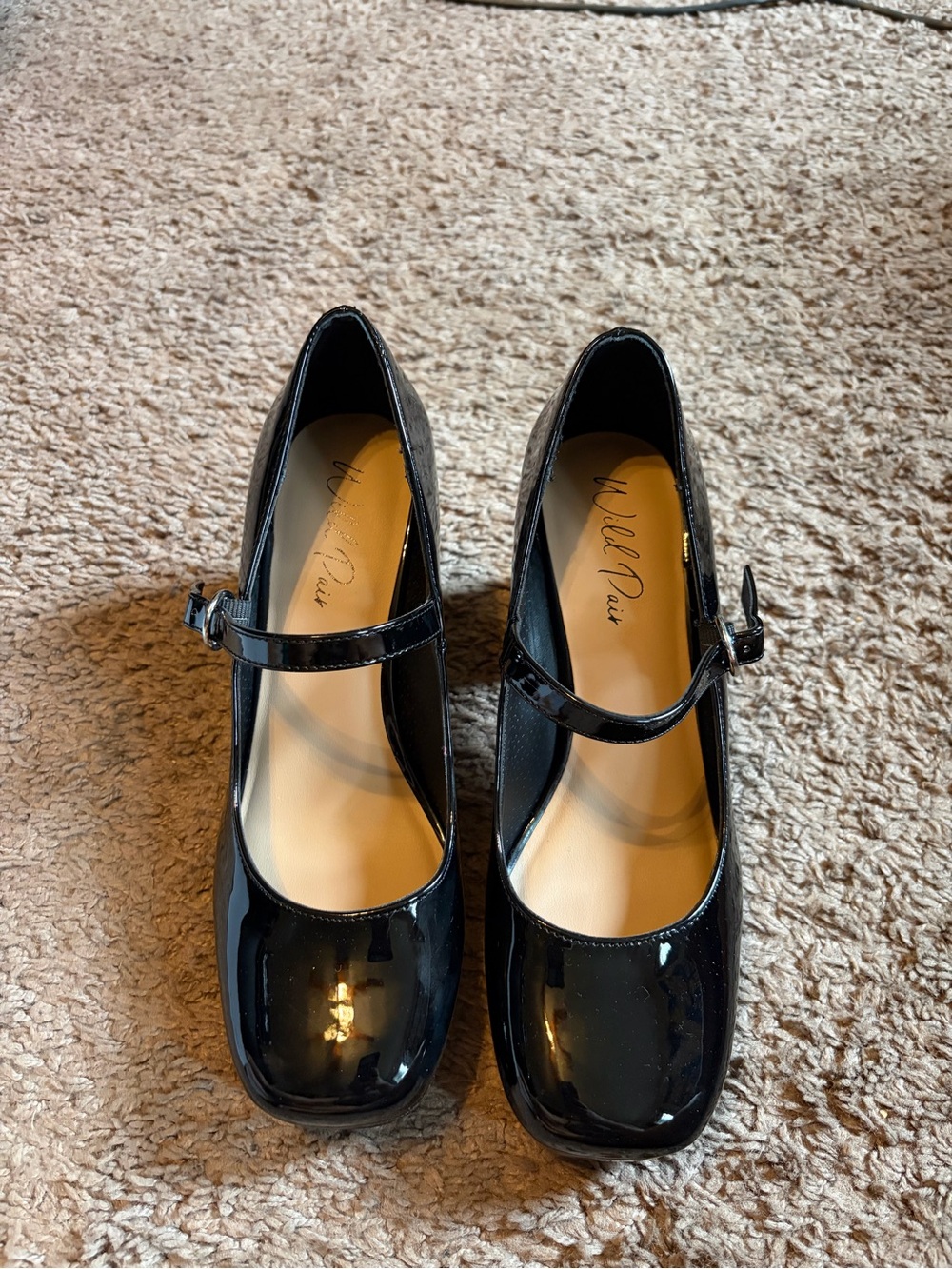 Wild Pair Black Patent Mary Jane Pumps